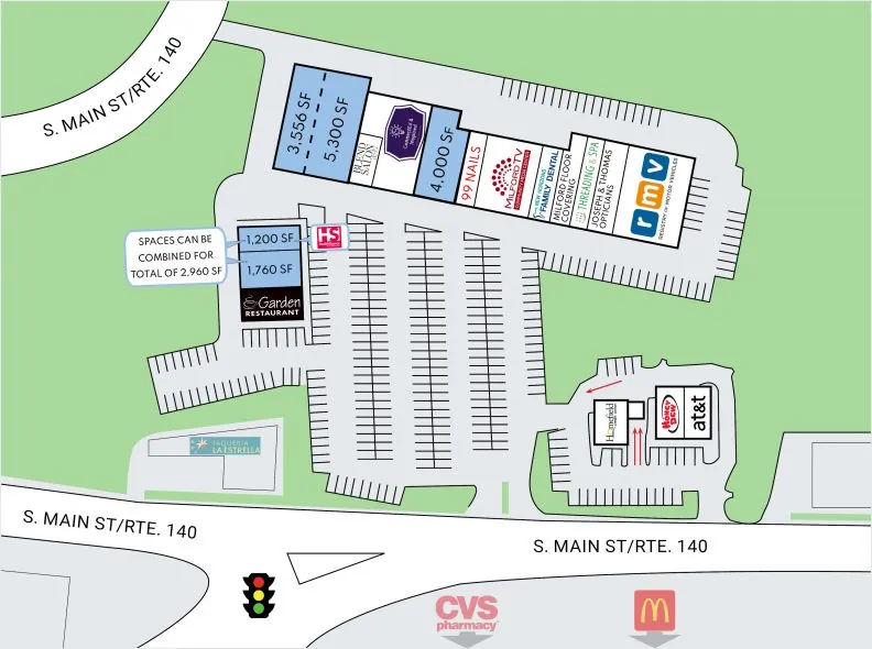 Site Plan for Milford Square at 138 South Main Street in Milford