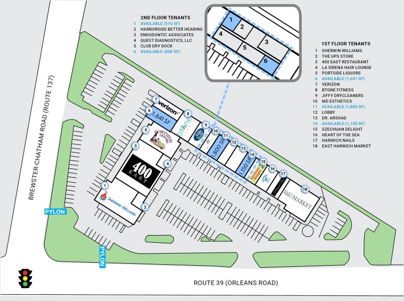 Site Plan for Harwich East Plaza at 1421 Orleans Road in Harwich, MA