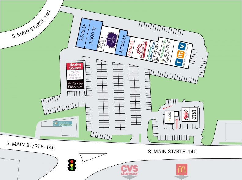 Site Plan for Milford Square at 138 South Main Street in Milford