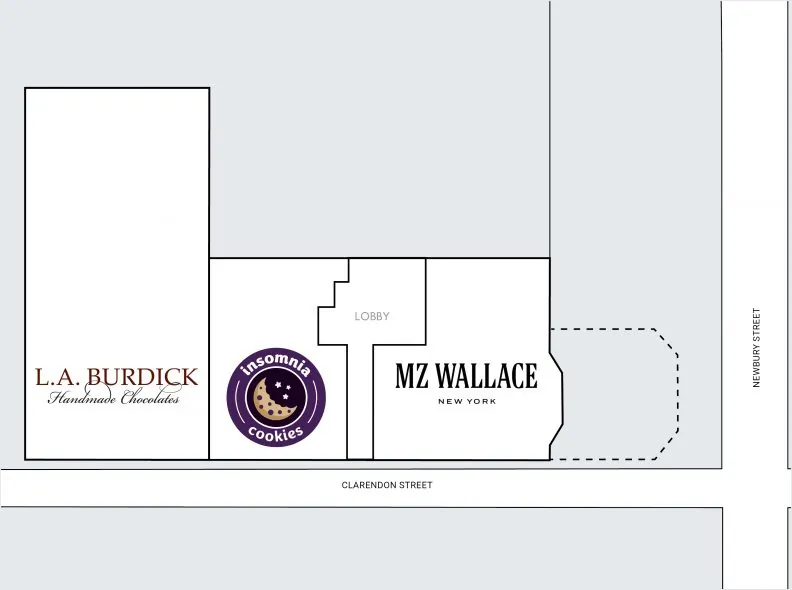 Site plan for 108 Newbury Street and Clarendon Street in Boston, MA