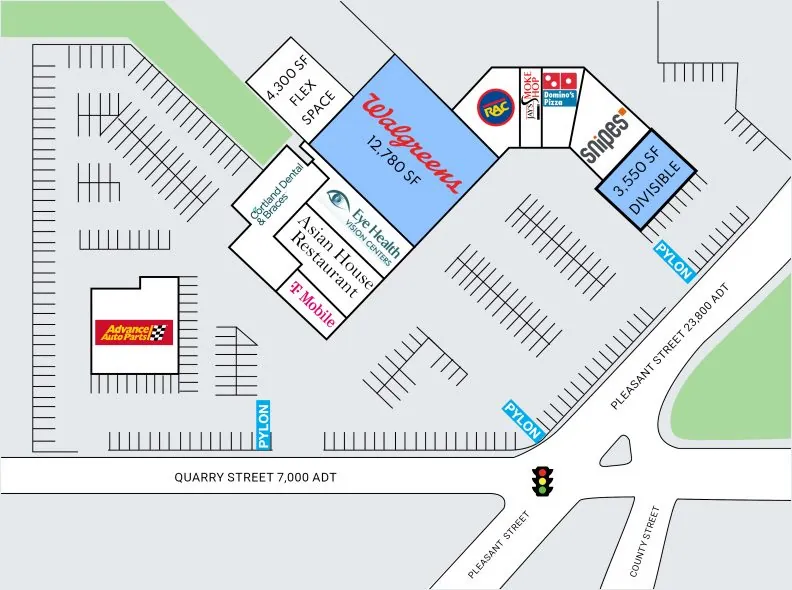 Flint Village Plaza Site Plan at 933 Pleasant Street in Fall River, MA
