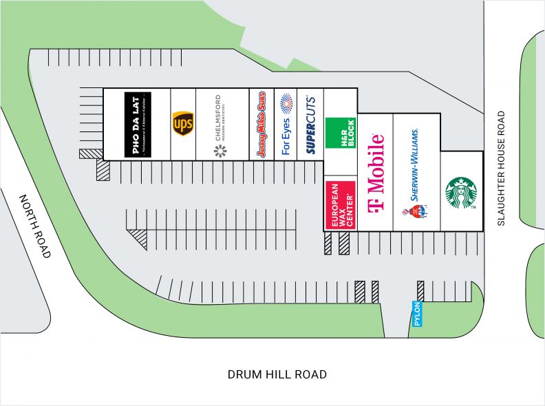 Site Plan for Chelmsford Plaza on Drum Hill Road in Chelmsford, MA