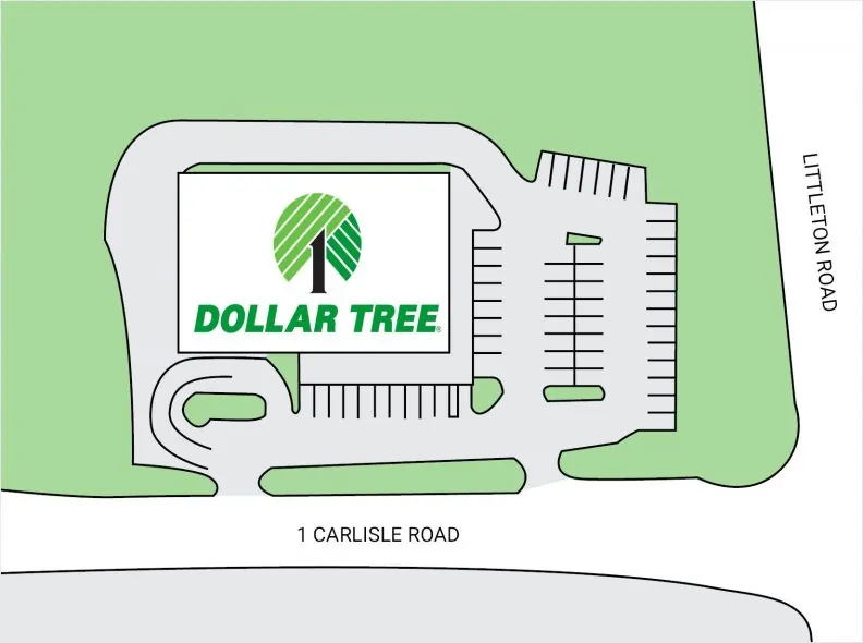 Site plan of Dollar Tree at1 Carlisle Road in Westford, MA