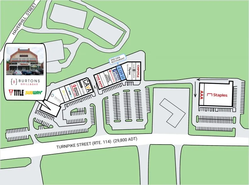 Site Plan of Eaglewood Shops at 175 Turnpike Street in North Andover, MA