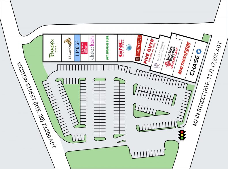 Site Plan for Mainstreet Marketplace at 1030 Main Street (Rte. 117) in Waltham, MA