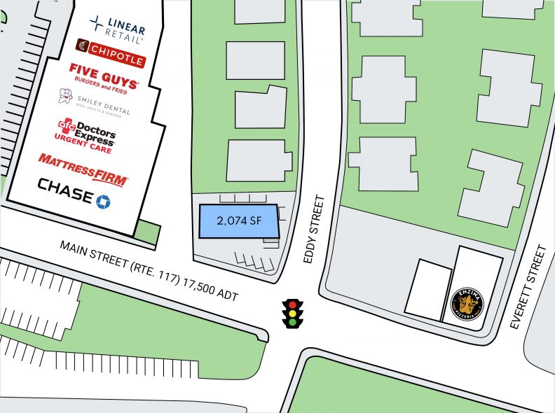 Site Plan for 1036 Main Street in Waltham, MA