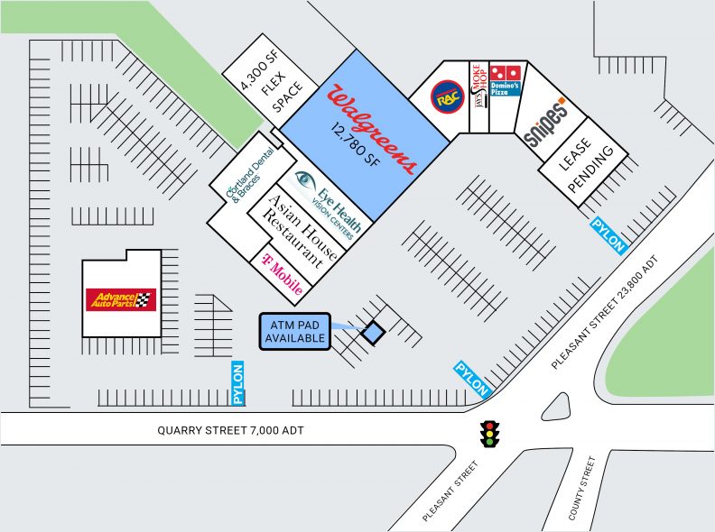 Flint Village Plaza Site Plan at 933 Pleasant Street in Fall River, MA