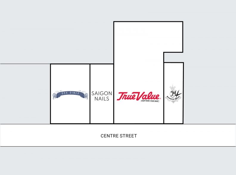 Site plan for retail strip on Centre Street in West Roxbury