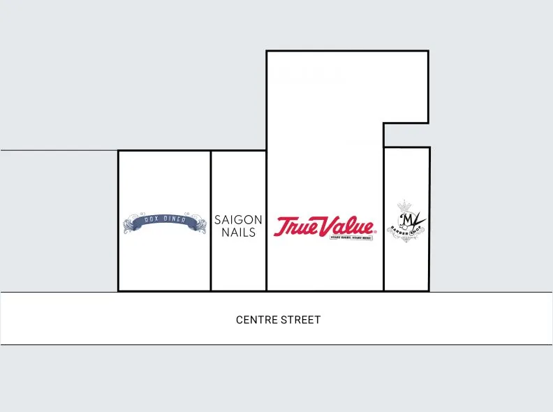 Site plan for retail strip on Centre Street in West Roxbury
