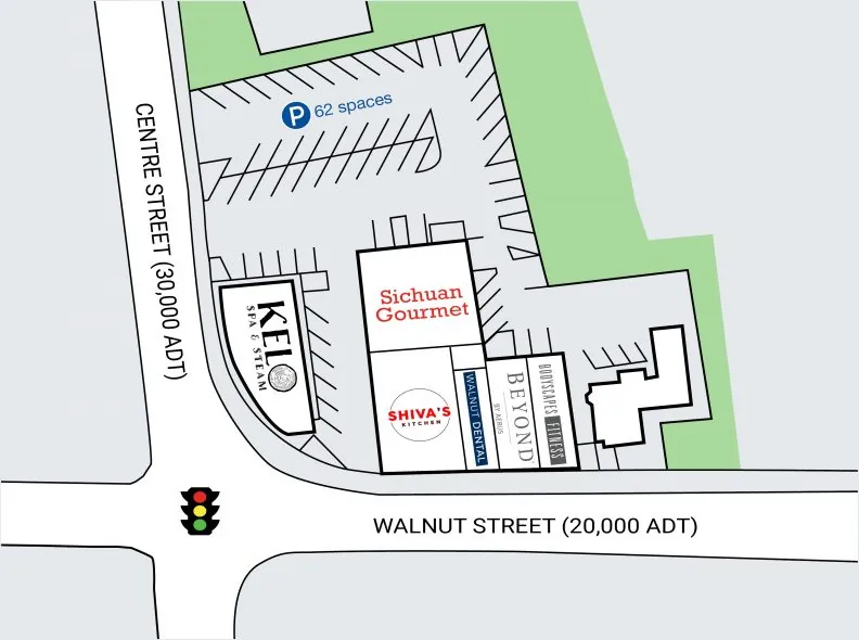 Site plan for 1637 Centre Street & 1197 Walnut Street in Newton Highlands, MA