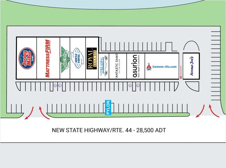 Site plan for Raynham Plaza at 325 New State Highway / Rte. 44 in Raynham, MA