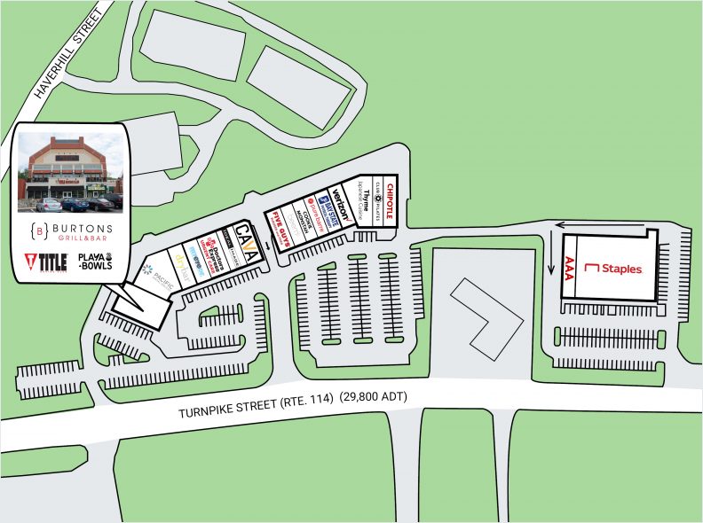 Site Plan of Eaglewood Shops at 175 Turnpike Street in North Andover, MA
