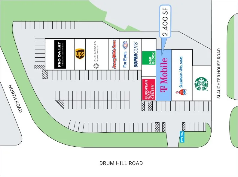 Site Plan for Chelmsford Plaza on Drum Hill Road in Chelmsford, MA