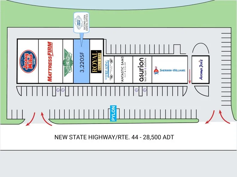 Site plan for Raynham Plaza at 325 New State Highway / Rte. 44 in Raynham, MA