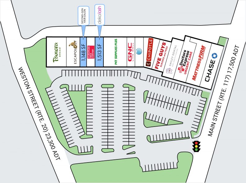 Site Plan for Mainstreet Marketplace at 1030 Main Street (Rte. 117) in Waltham, MA
