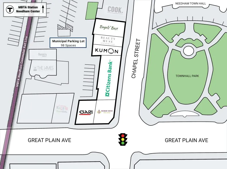 Site plan for 113-133 Chapel St. & 1013-1019 Great Plain Ave in Needham, MA