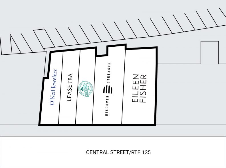Site Plan for Central Block at 53-61 Central Street in Wellesley, MA