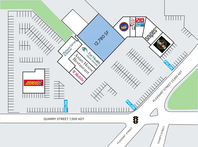 Flint Village Plaza Site Plan at 933 Pleasant Street in Fall River, MA