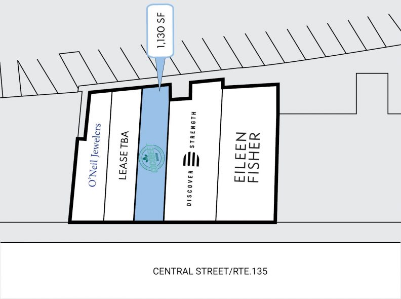 Site Plan for Central Block at 53-61 Central Street in Wellesley, MA