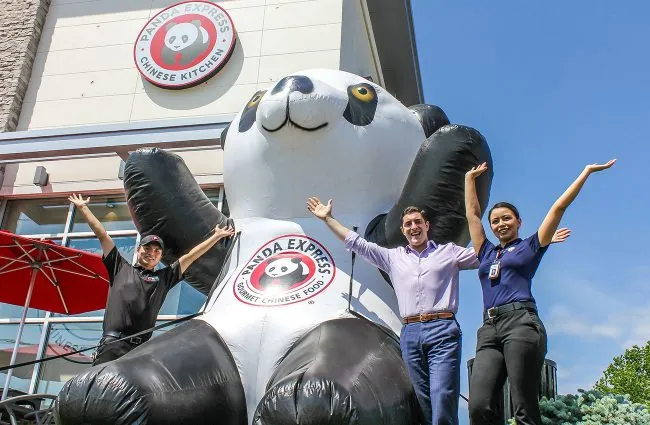 fun photo at Panda Express with Jared Jammal and Panda Express Staff