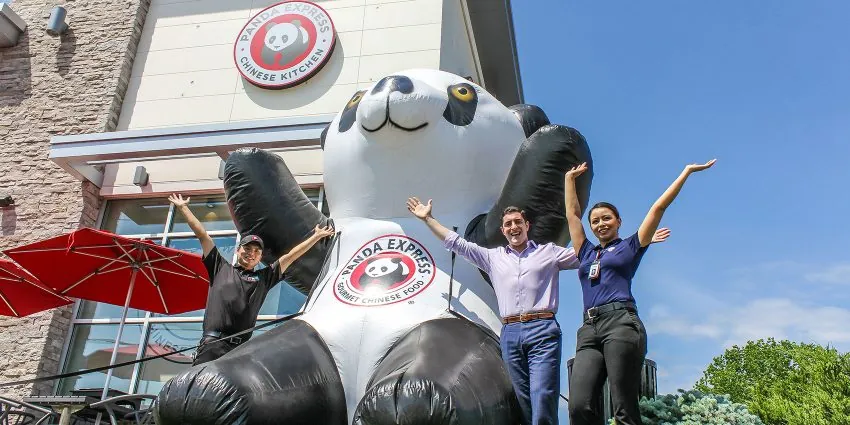 fun photo at Panda Express with Jared Jammal and Panda Express Staff