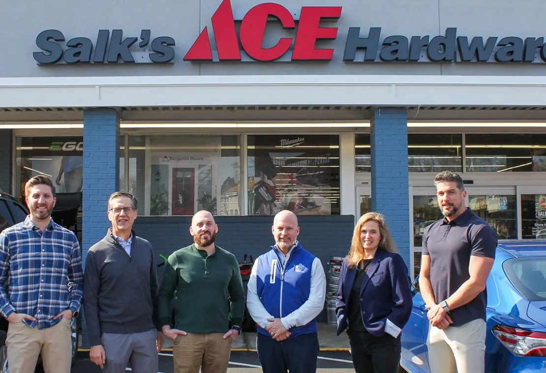 photo of group in front of salk's ace hardware in pawtucket