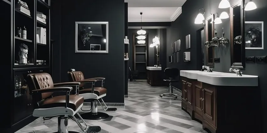 Interior of a barbershop